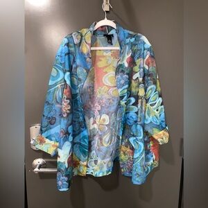 *SOLD*Maggie Barnes multi-color sheer blazer